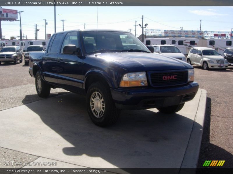 Indigo Blue Metallic / Graphite 2001 GMC Sonoma SLS Crew Cab 4x4