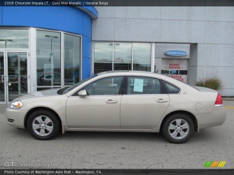 Gold Mist Metallic / Neutral Beige 2008 Chevrolet Impala LT
