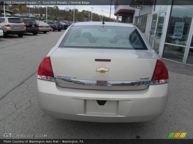 Gold Mist Metallic / Neutral Beige 2008 Chevrolet Impala LT