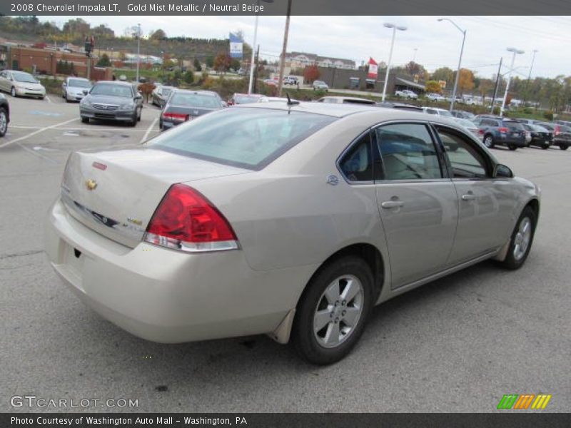 Gold Mist Metallic / Neutral Beige 2008 Chevrolet Impala LT
