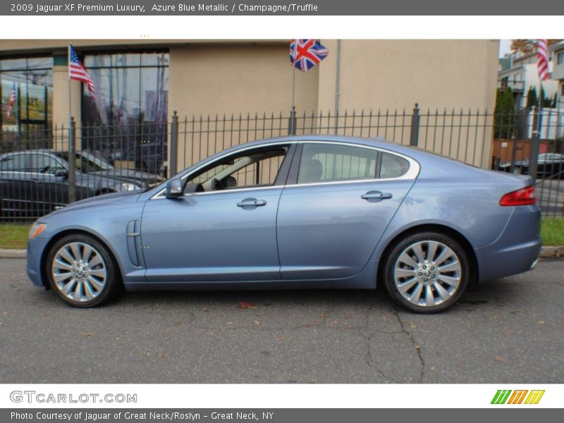 Azure Blue Metallic / Champagne/Truffle 2009 Jaguar XF Premium Luxury