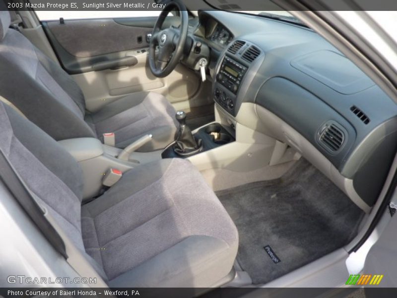 Sunlight Silver Metallic / Gray 2003 Mazda Protege ES