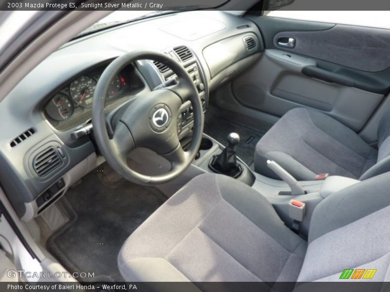 Sunlight Silver Metallic / Gray 2003 Mazda Protege ES