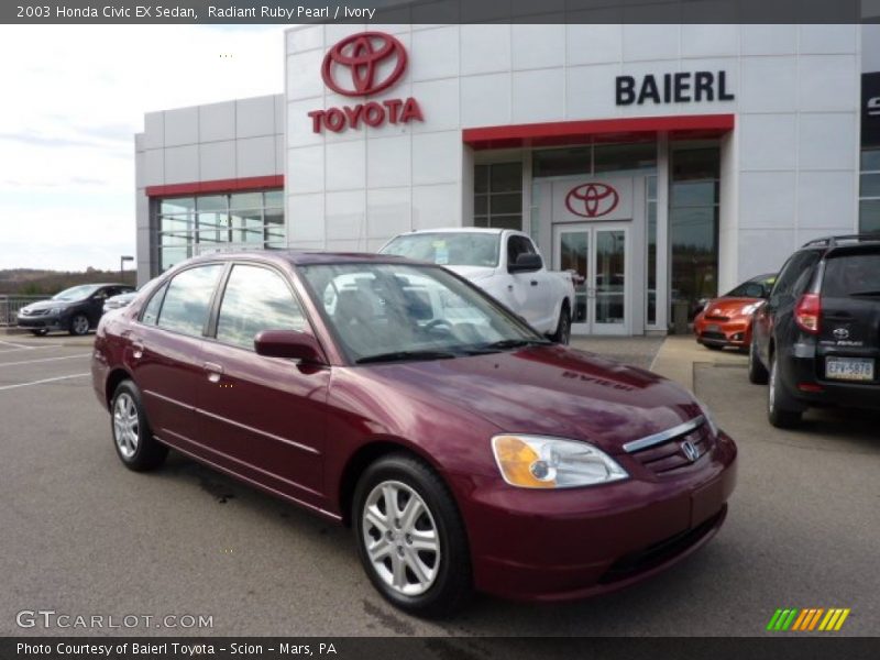 Radiant Ruby Pearl / Ivory 2003 Honda Civic EX Sedan