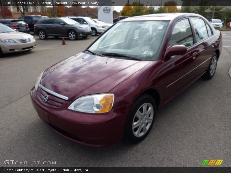 Radiant Ruby Pearl / Ivory 2003 Honda Civic EX Sedan