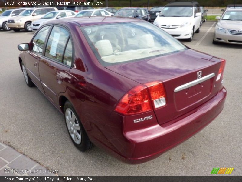 Radiant Ruby Pearl / Ivory 2003 Honda Civic EX Sedan