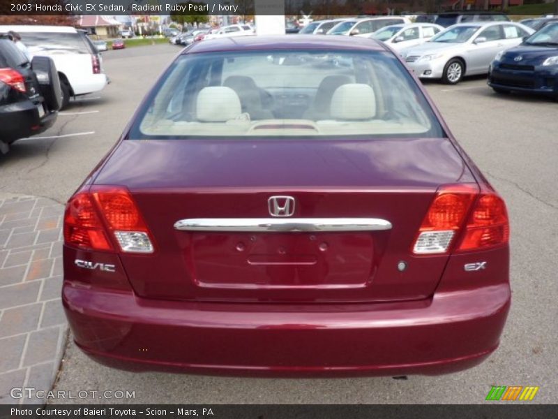 Radiant Ruby Pearl / Ivory 2003 Honda Civic EX Sedan