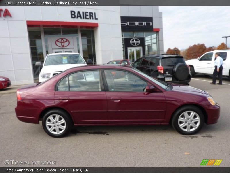 Radiant Ruby Pearl / Ivory 2003 Honda Civic EX Sedan