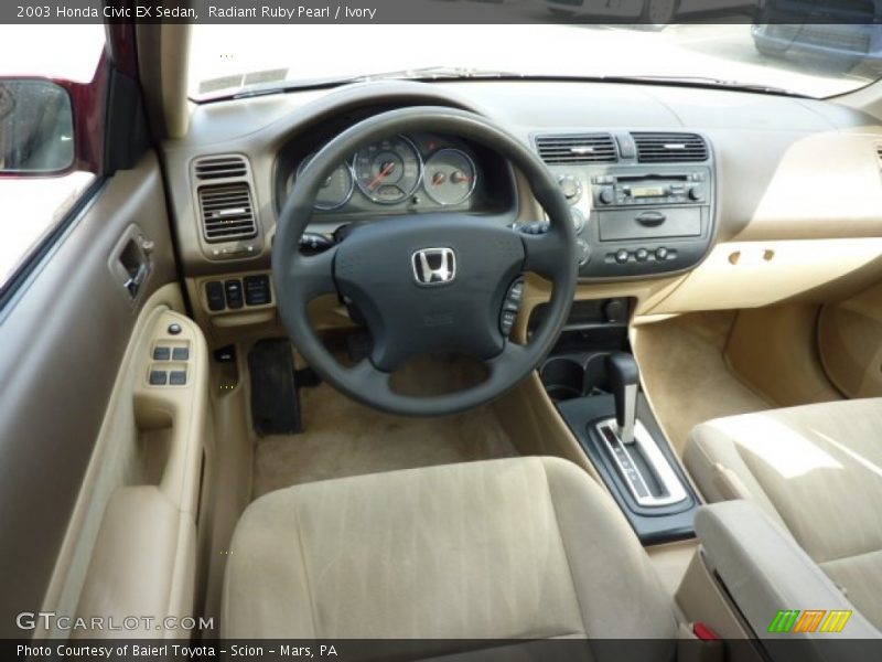 Radiant Ruby Pearl / Ivory 2003 Honda Civic EX Sedan