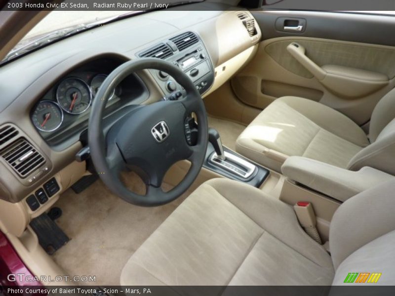 Radiant Ruby Pearl / Ivory 2003 Honda Civic EX Sedan