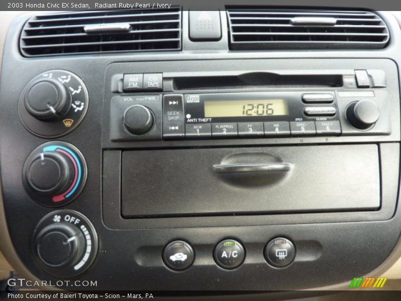 Radiant Ruby Pearl / Ivory 2003 Honda Civic EX Sedan