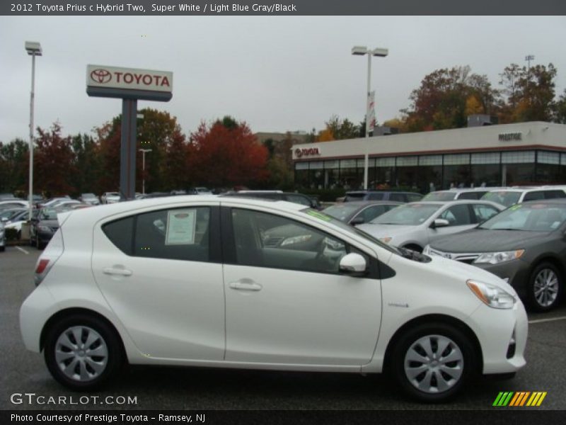 Super White / Light Blue Gray/Black 2012 Toyota Prius c Hybrid Two