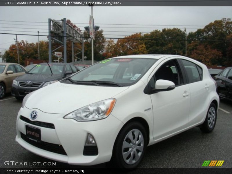 Super White / Light Blue Gray/Black 2012 Toyota Prius c Hybrid Two