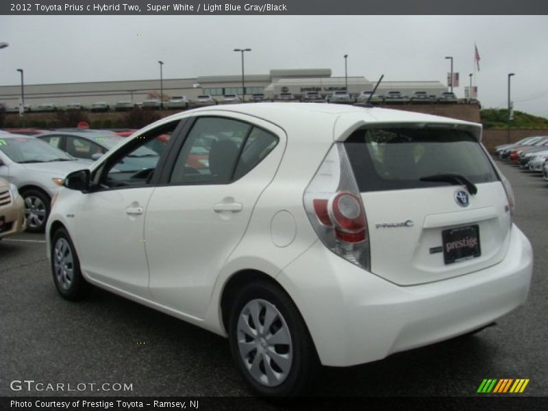 Super White / Light Blue Gray/Black 2012 Toyota Prius c Hybrid Two