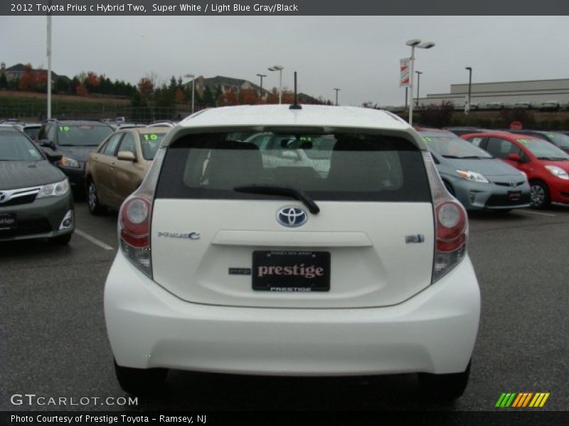 Super White / Light Blue Gray/Black 2012 Toyota Prius c Hybrid Two