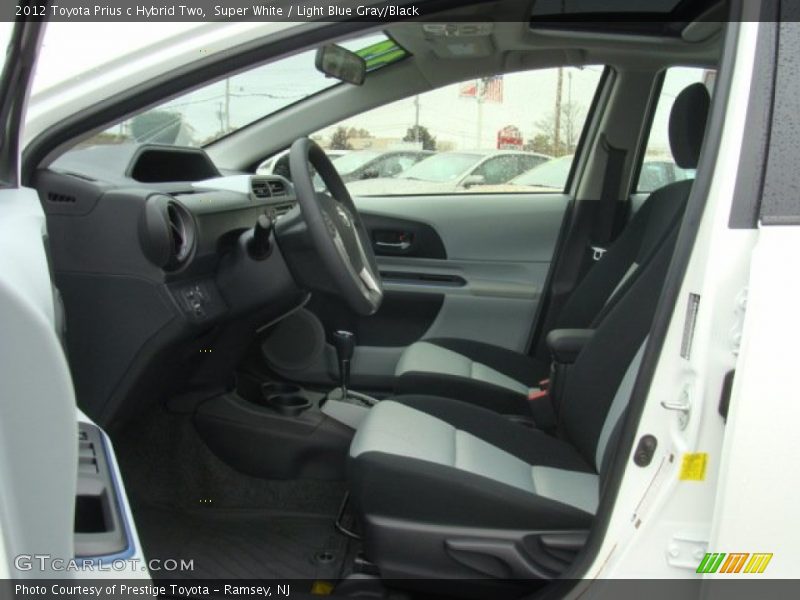 Super White / Light Blue Gray/Black 2012 Toyota Prius c Hybrid Two