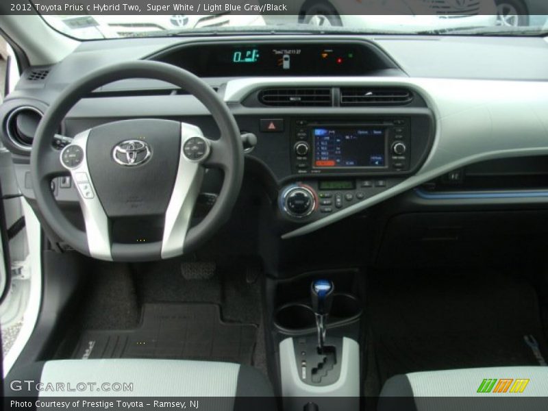 Super White / Light Blue Gray/Black 2012 Toyota Prius c Hybrid Two