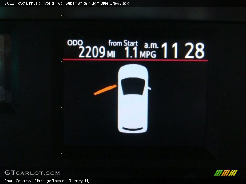 Super White / Light Blue Gray/Black 2012 Toyota Prius c Hybrid Two