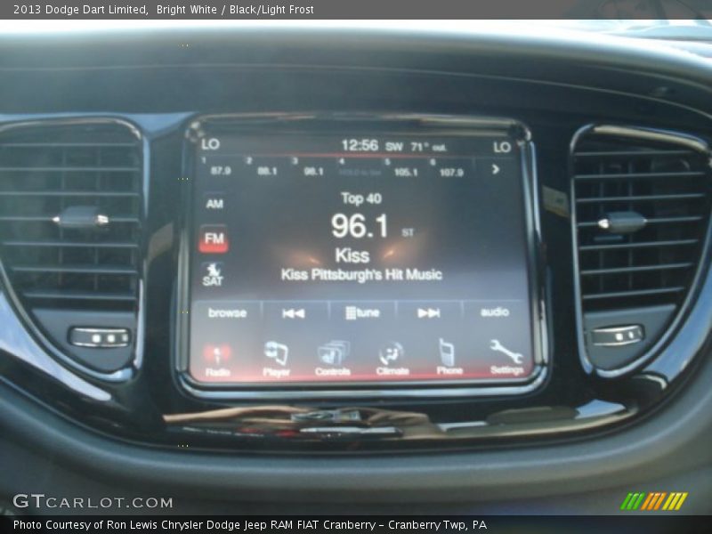 Bright White / Black/Light Frost 2013 Dodge Dart Limited