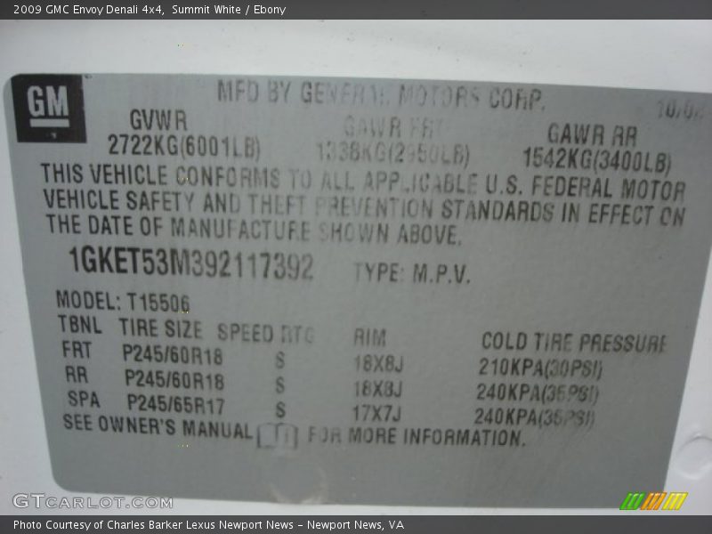 Summit White / Ebony 2009 GMC Envoy Denali 4x4