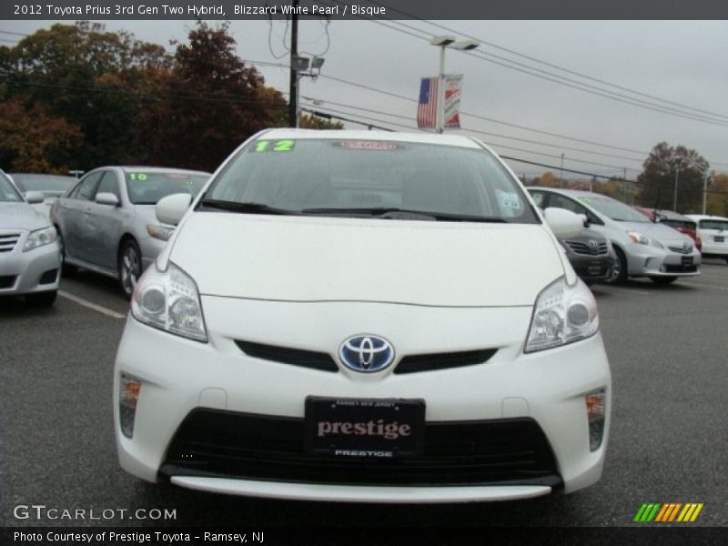 Blizzard White Pearl / Bisque 2012 Toyota Prius 3rd Gen Two Hybrid
