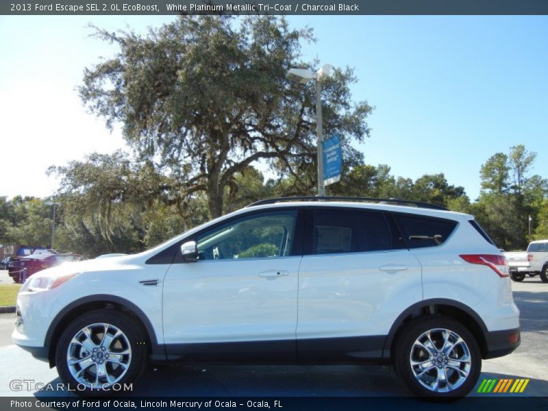White Platinum Metallic Tri-Coat / Charcoal Black 2013 Ford Escape SEL 2.0L EcoBoost