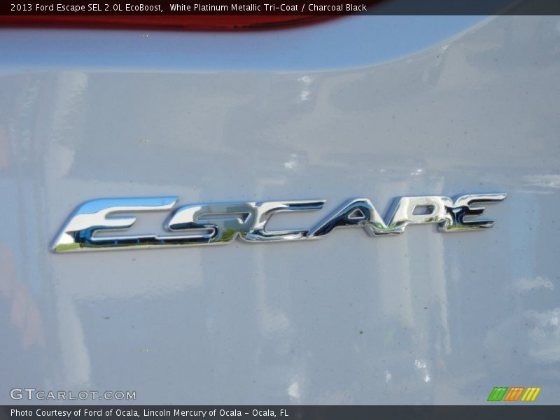 White Platinum Metallic Tri-Coat / Charcoal Black 2013 Ford Escape SEL 2.0L EcoBoost