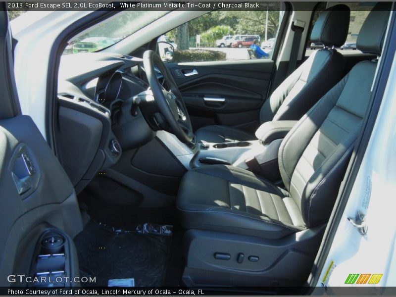 White Platinum Metallic Tri-Coat / Charcoal Black 2013 Ford Escape SEL 2.0L EcoBoost