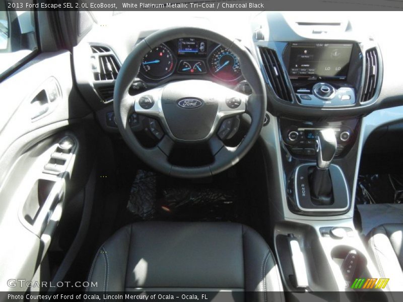 White Platinum Metallic Tri-Coat / Charcoal Black 2013 Ford Escape SEL 2.0L EcoBoost