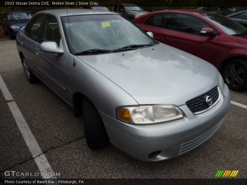 Molten Silver / Stone Gray 2003 Nissan Sentra GXE