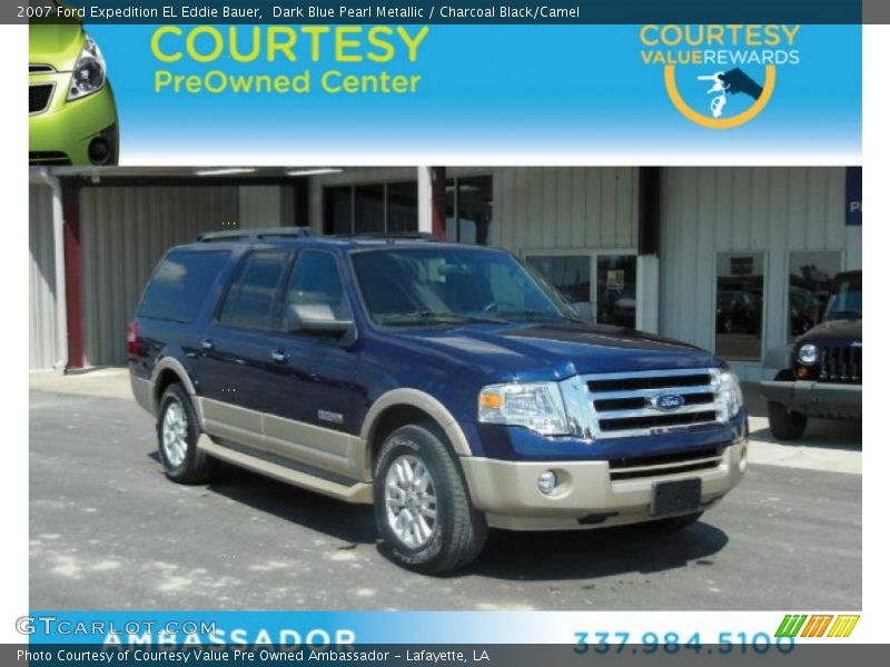 Dark Blue Pearl Metallic / Charcoal Black/Camel 2007 Ford Expedition EL Eddie Bauer