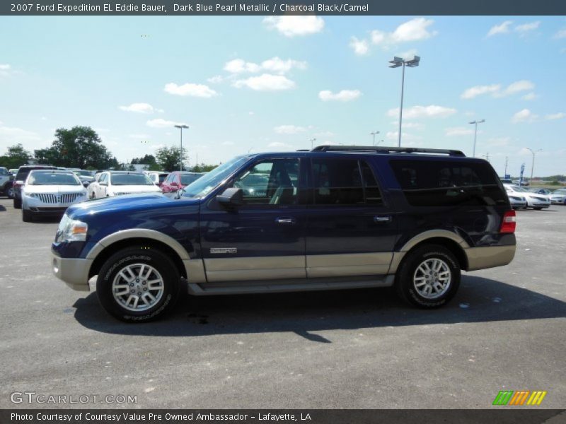 Dark Blue Pearl Metallic / Charcoal Black/Camel 2007 Ford Expedition EL Eddie Bauer