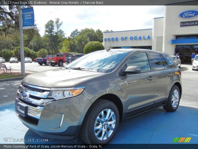 Mineral Gray Metallic / Charcoal Black 2013 Ford Edge SEL EcoBoost