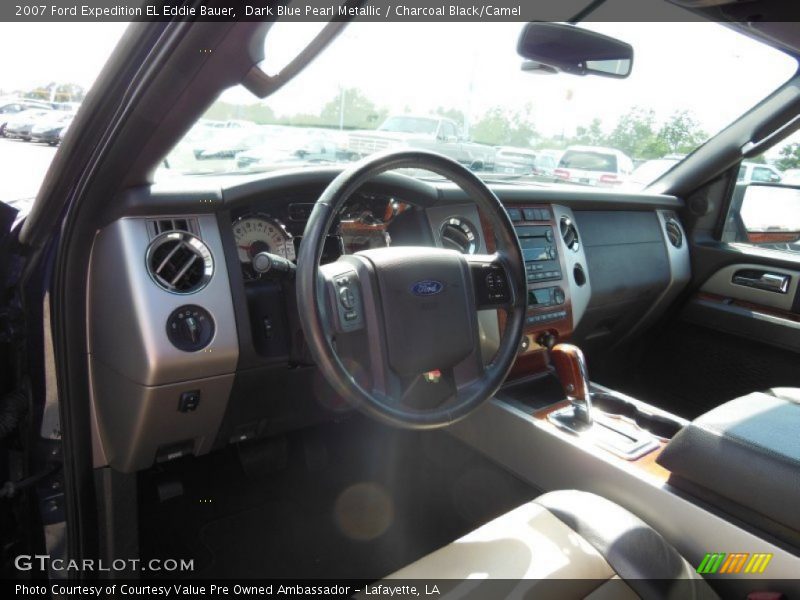 Dark Blue Pearl Metallic / Charcoal Black/Camel 2007 Ford Expedition EL Eddie Bauer