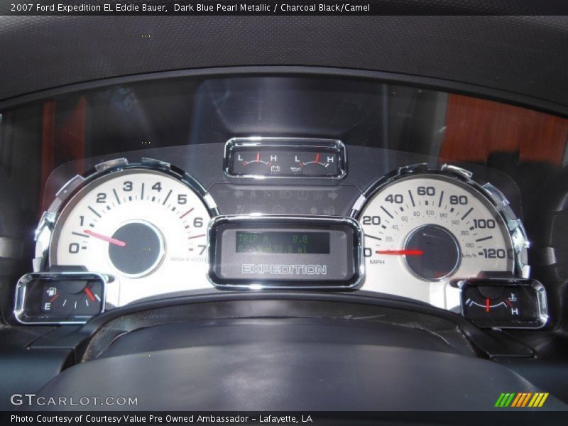 Dark Blue Pearl Metallic / Charcoal Black/Camel 2007 Ford Expedition EL Eddie Bauer