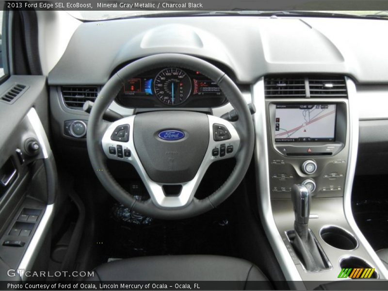 Mineral Gray Metallic / Charcoal Black 2013 Ford Edge SEL EcoBoost