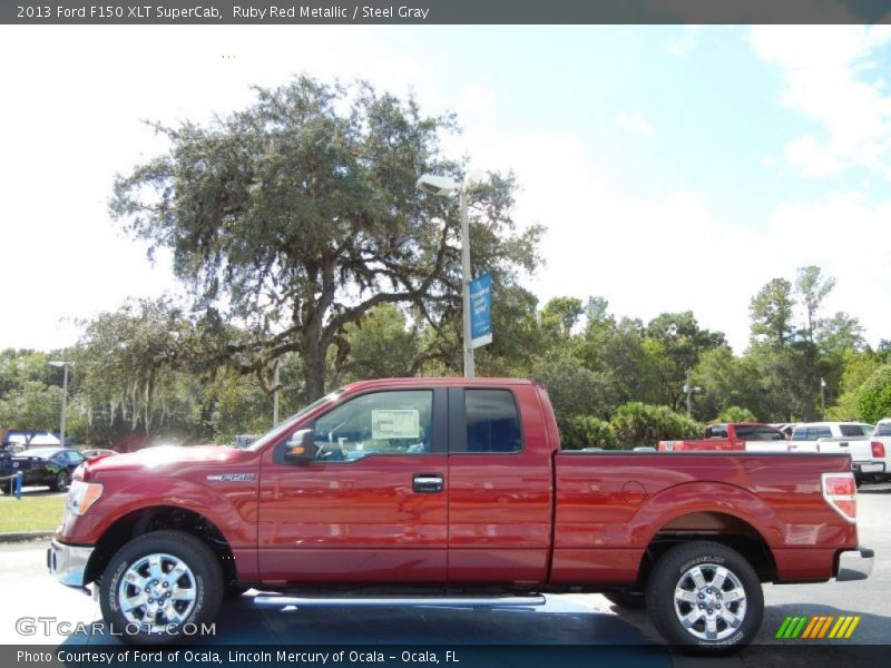 Ruby Red Metallic / Steel Gray 2013 Ford F150 XLT SuperCab