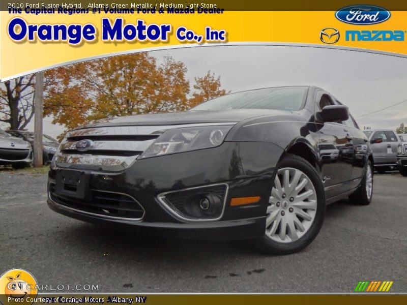 Atlantis Green Metallic / Medium Light Stone 2010 Ford Fusion Hybrid