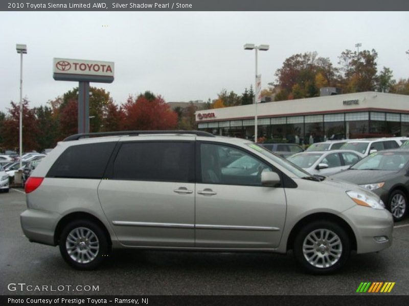 Silver Shadow Pearl / Stone 2010 Toyota Sienna Limited AWD