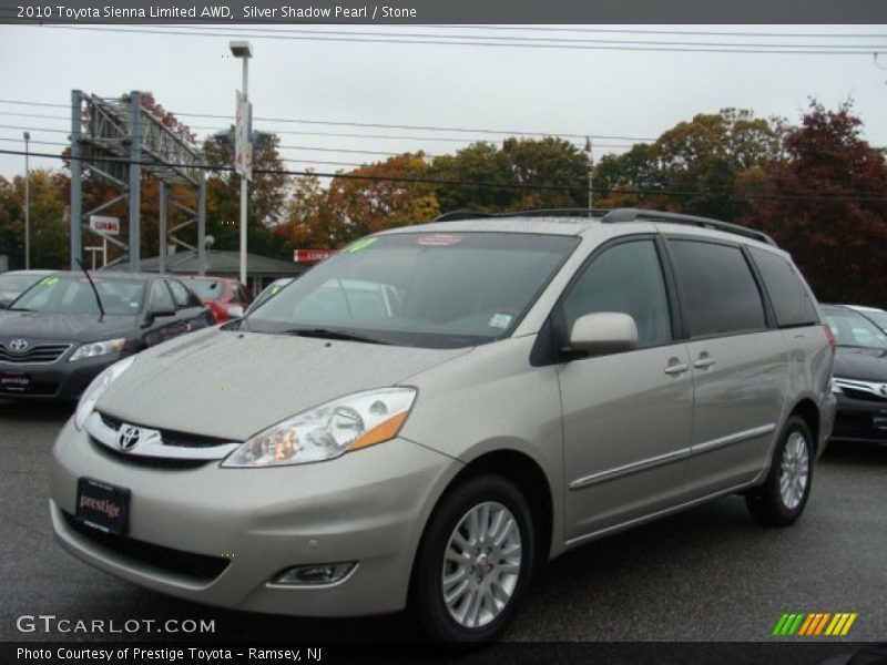Silver Shadow Pearl / Stone 2010 Toyota Sienna Limited AWD