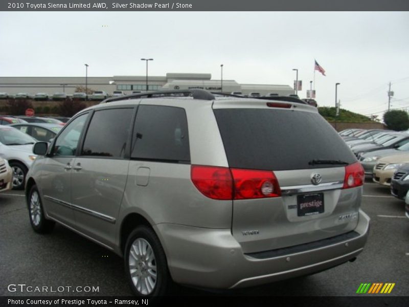 Silver Shadow Pearl / Stone 2010 Toyota Sienna Limited AWD