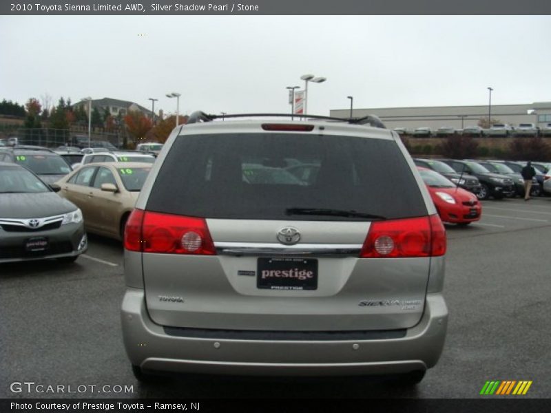 Silver Shadow Pearl / Stone 2010 Toyota Sienna Limited AWD