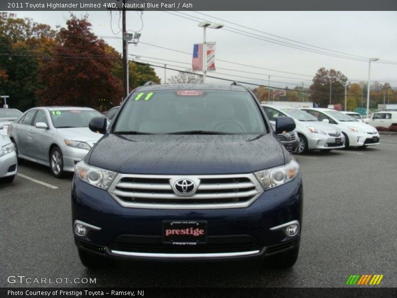 Nautical Blue Pearl / Ash 2011 Toyota Highlander Limited 4WD
