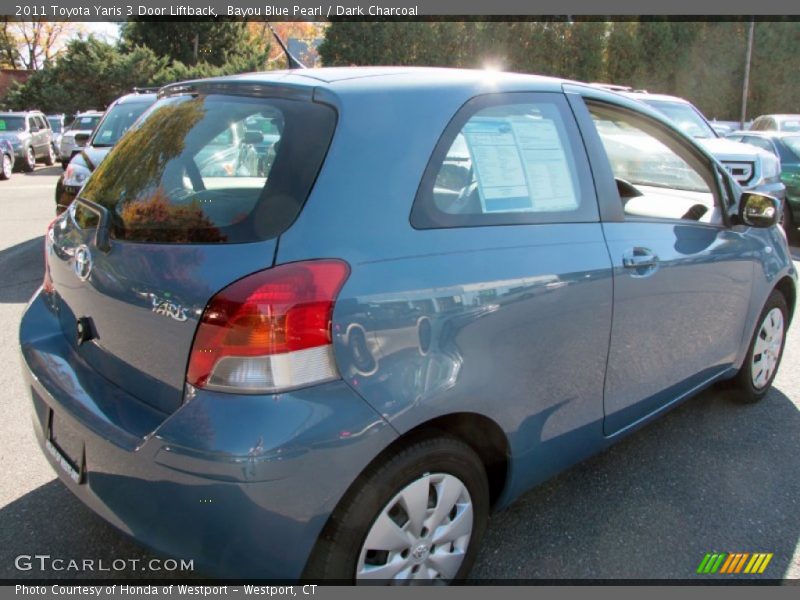 Bayou Blue Pearl / Dark Charcoal 2011 Toyota Yaris 3 Door Liftback