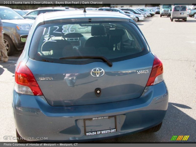 Bayou Blue Pearl / Dark Charcoal 2011 Toyota Yaris 3 Door Liftback