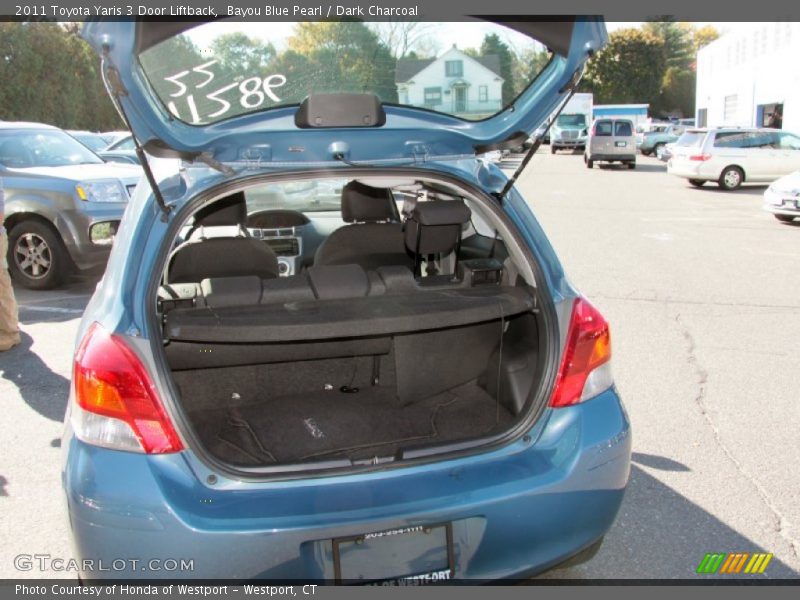 Bayou Blue Pearl / Dark Charcoal 2011 Toyota Yaris 3 Door Liftback