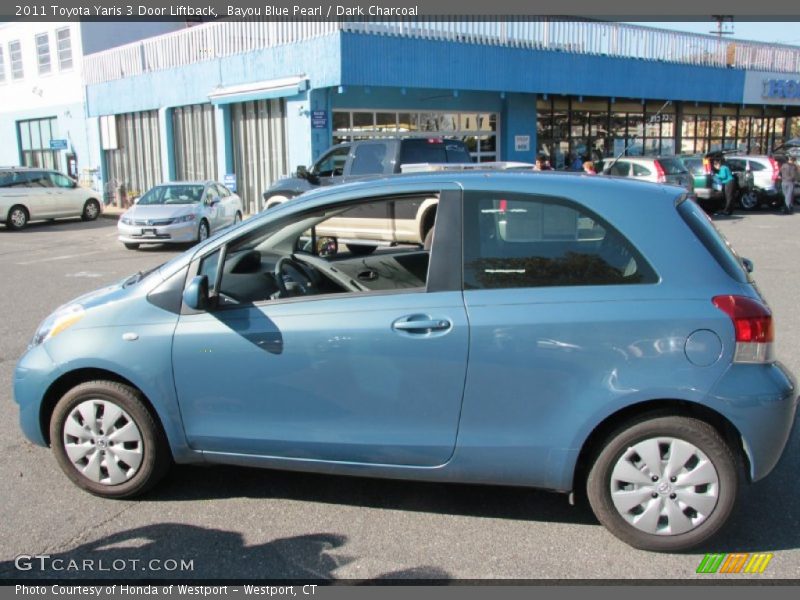 Bayou Blue Pearl / Dark Charcoal 2011 Toyota Yaris 3 Door Liftback