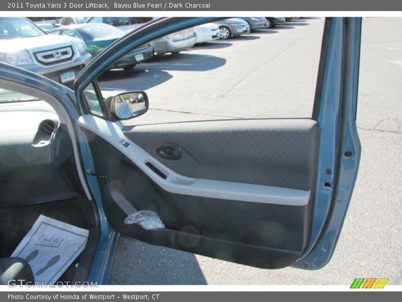 Bayou Blue Pearl / Dark Charcoal 2011 Toyota Yaris 3 Door Liftback