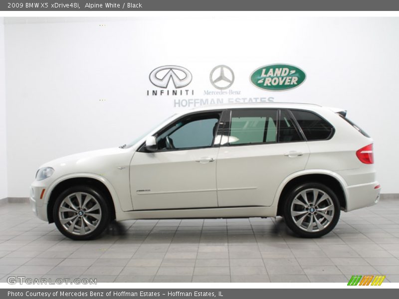 Alpine White / Black 2009 BMW X5 xDrive48i