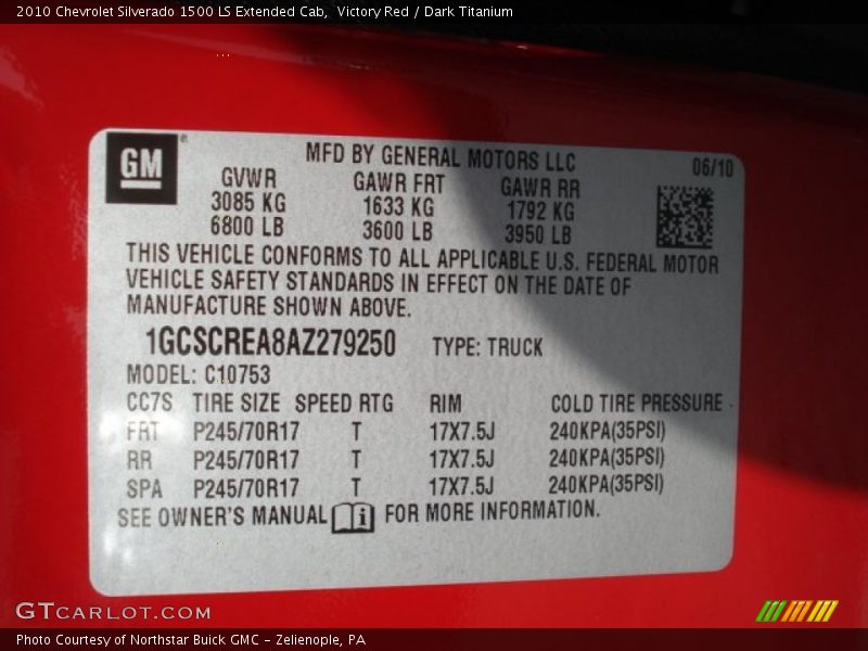 Victory Red / Dark Titanium 2010 Chevrolet Silverado 1500 LS Extended Cab